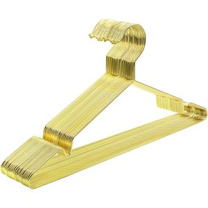 SONGMICS Set de 20 de umerase metalice cu finisaj cromat, design slim antiderapant, 42 cm, auriu