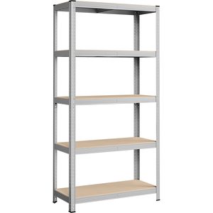 SONGMICS Raft cadru metalic modular pentru depozitare, 5 polite, 180x90x40 cm, sarcina 875 kg, gri