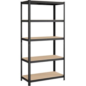 SONGMICS Raft de depozitare metalic, cu rafturi din PAL, 5 polite, max. 600 kg, 200x100x50cm, negru
