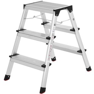 SONGMICS Scara dubla din aluminiu, multifunctionala, sarcina 150kg, cu 3 trepte, 59x44x62cm