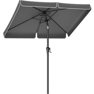 SONGMICS Umbrela de gradina cu manivela, 200x150 cm, UPF 50+, inclinare 30°, structura metalica, gri