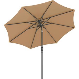 SONGMICS Umbrela de gradina, cu manivela pentru deschidere, sistem inclinare, 300cm, taupe