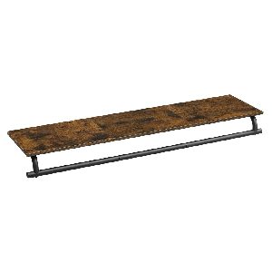 SONGMICS Cuier cu montaj pe perete cu bara pentru umerase si raft, capacitate 60 kg, stil industrial, 109x28x13 cm, maro rustic