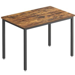 VASAGLE Masa de bucatarie pentru 4 persoane, cadru metalic, stil industrial, 110x70x77 cm, maro rustic