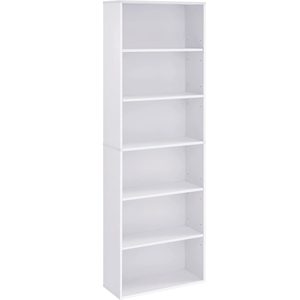 VASAGLE Biblioteca 6 rafturi, in stil scandinav, rafturi ajustabile, PAL, 60x24x179 cm, alb