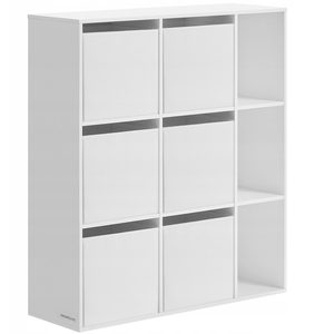 SONGMICS Etajera modulara 9 compartimente cu 6 sertare, PAL si MDF, 83x27x92 cm, alb