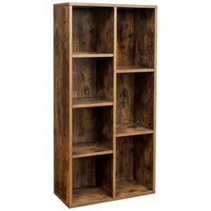 VASAGLE Biblioteca cu 7 compartimente deschise, MDF, 50x24x106cm, maro rustic