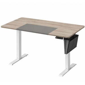 SONGMICS Birou cu reglaj electric pe inaltime, memorie cu 4 inaltimi, 60x140x(72-120)cm, gri stejar