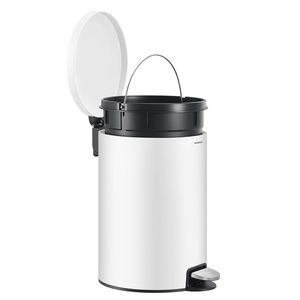 SONGMICS Cos de gunoi cu pedala 20L, capac soft close, galeata interioara detasabila, otel si plastic, 30x37x44 cm, alb