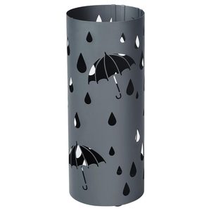 SONGMICS Suport metalic pentru umbrele, cu carlige si tava de picurare, 20x20x49 cm, gri antracit mat