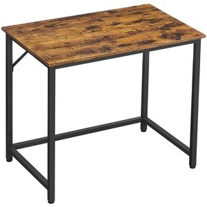 VASAGLE Birou PC compact, stil industrial, PAL si cadru metalic, 80x50x76 cm, maro rustic