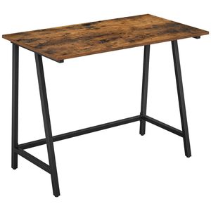 VASAGLE Birou cu cadru metalic, stil industrial, 100x50x75 cm, maro rustic