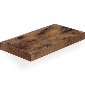 VASAGLE Raft de perete suspendat plutitor, MDF, sistem montare inclus, 40x20x4cm, vintage maro