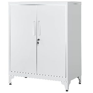 SONGMICS Dulap birou metalic cu 2 usi si sistem de inchidere, multifunctional cu rafturi reglabile, 40x80x90 cm, gri