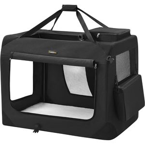 FEANDREA Geanta transport animale de companie, pliabila, din material textil, marime XXL, 102x69x69cm, negru