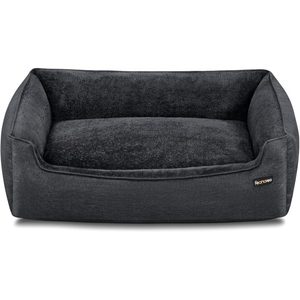 FEANDREA Pat pentru caini XL, husa detasabila si lavabila, margini inaltate, baza antiderapanta, 110x75x27 cm, gri inchis
