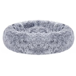 FEANDREA Pat pufos pentru caini si pisici, cu husa detasabila, lavabila, plus moale cu fir lung, 50 cm, gri