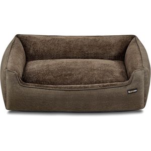 FEANDREA Pat pentru caini XL, husa detasabila si lavabila, margini inaltate, baza antiderapanta, 110x75x27 cm, maro