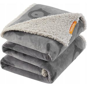 FEANDREA Patura impermeabila XXL pentru caini, fleece si flanel, fata dubla, 203x152 cm, gri