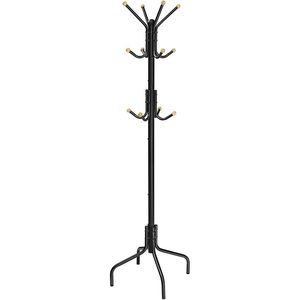 SONGMICS Cuier metalic cu 12 agatatori, suport haine tip pom, 55x55x180 cm, negru