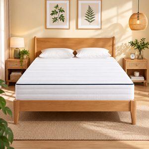 VASAGLE Saltea 140x200 cm cu 2 fete de dormit, spuma Memory Gel pentru adaptare la corp si spuma ferma de sustinere, 7 zone ergonomice, husa lavabila cu fermoar, H3, alb