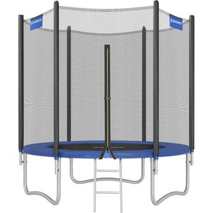 SONGMICS Trambulina pentru copii cu plasa de protectie exterioara, diametru 183 cm, 100 kg, albastru