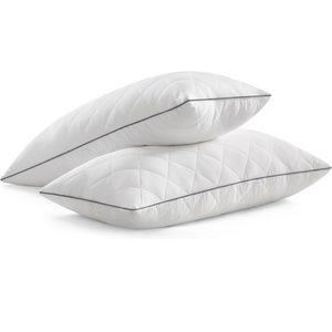 SONGMICS Set de 2 perne reversibile cu 2 fete pentru iarna sau vara, 40x80 cm, umplutura 650 g, alb