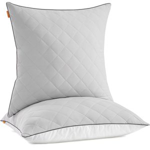 SONGMICS Set de 2 perne reversibile cu 2 fete pentru iarna sau vara, 80x80 cm, umplutura 1200 g, alb