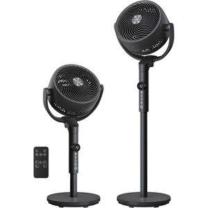 SONGMICS Ventilator cu picior reglabil pe inaltime, silentios 20 dB, 24 W, 15 viteze, telecomanda, oscilatie 120°, negru