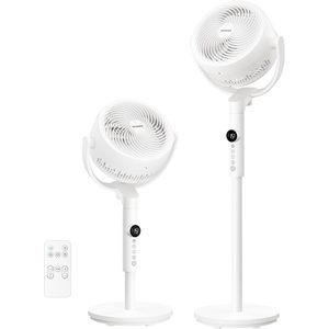SONGMICS Ventilator cu picior reglabil pe inaltime, silentios 20 dB, 24 W, 15 viteze, telecomanda, oscilatie 120°, alb