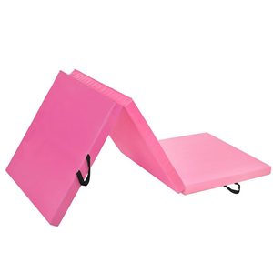 Saltea fitness groasa pentru antrenamente gimnastica, pliabila, 180x60x5,5cm, roz