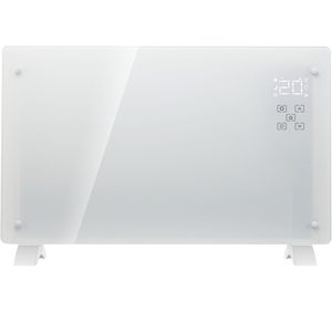 Panou de incalzire din sticla, 2500W, 3 trepte, cu termostat si telecomanda, timer, dispay LED, WiFi, alb