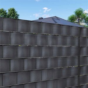 Panou de gard pentru intimitate in gradina, PVC, 35 x 0.19 m, gri antracit