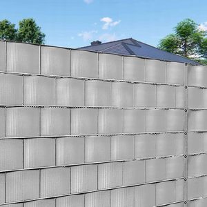 Panou de gard pentru intimitate in gradina, PVC, 35 x 0.05 m, gri