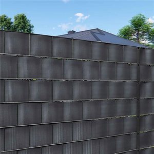 Panou de gard pentru intimitate in gradina, PVC, 50 x 0.19 m, gri antracit