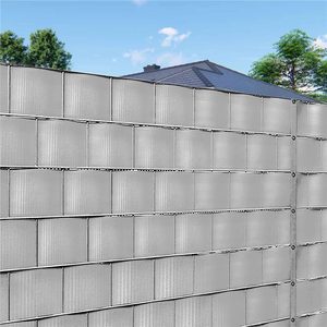 Panou de gard pentru intimitate in gradina, PVC, 50 x 0.19 m, gri