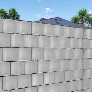 Panou de gard pentru intimitate in gradina, PVC, 50 x 0.05 m, gri