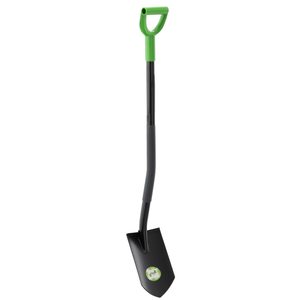 Lopata gradina cu lama ascutita, coada din fibra de sticla 120 cm, maner tip D, negru si verde