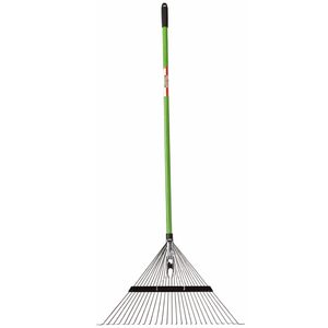 Grebla gradina pentru frunze cu dinti reglabili, maner fibra de sticla 150 cm, cap din otel, 58x40x150 cm, verde