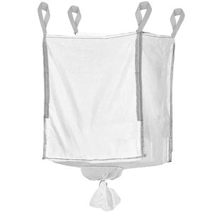 Sac gradina big bag cu evacuare in partea de jos, pentru frunze si deseuri vegetale, 1300 L, 1000 kg, 90x90x160 cm, alb