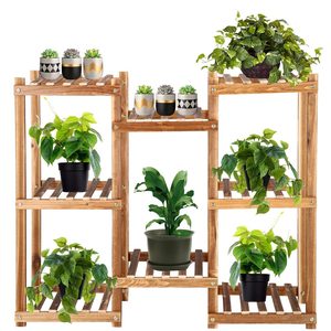 Stand de flori din lemn cu 8 etajere suport GA198, 85x70cm