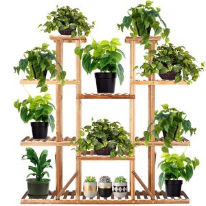 Stand de flori din lemn cu 15 etajere suport GA200, 119x120cm