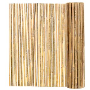 Panou paravan gard din bambus natural, inaltime 150 cm, lungine 300 cm, lamele 15mm, maro natur