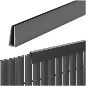 Profil mascare PVC pentru panou de gard, 100 cm, protectie margine, gri