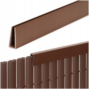 Profil mascare PVC pentru panou de gard, 100 cm, protectie margine, maro