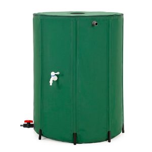 Rezervor pliabil pentru colectarea apei de ploaie, 500 L, PVC 1000D, cu 2 robinete si sistem preaplin, verde