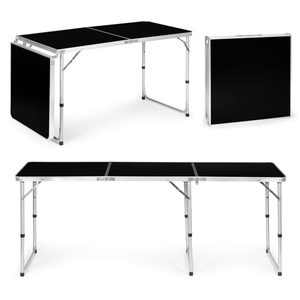 Homelux Masă pliabilă de camping 180x60 cm, cu blat negru