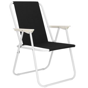 Scaun de plaja Sersimo, pliabil, 100kg, 52x73cm, negru alb