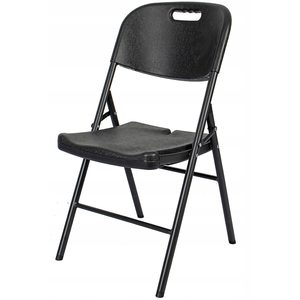 Scaun pliant din plastic pentru catering sau terasa, sarcina 150kg, negru