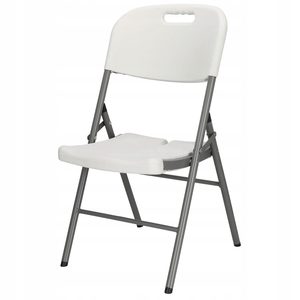 Scaun pliant din plastic pentru catering sau terasa, sarcina 150kg, alb